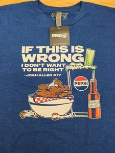 BreakingT Pepsi Josh Allen Buffalo Bills Chicken Wings Shirt LARGE Brandneu L - Bild 1 von 7