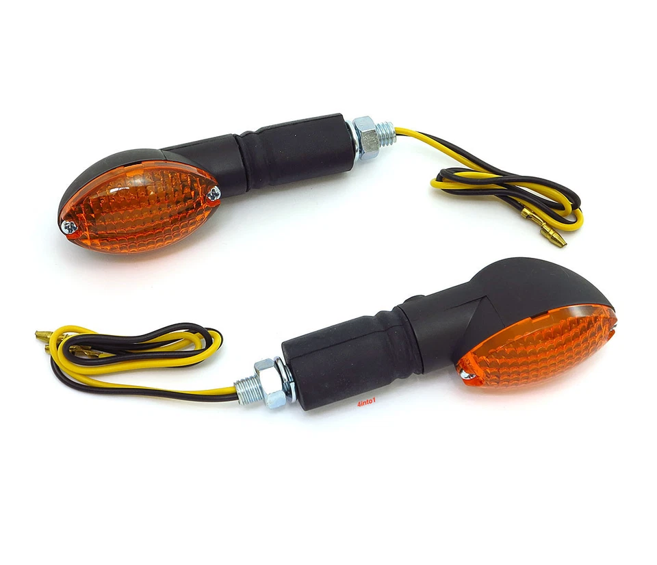 Universal Black Cat Eye Turn Signals - Amber Lens - Single Filament - 60-1421 - Image 1 of 1