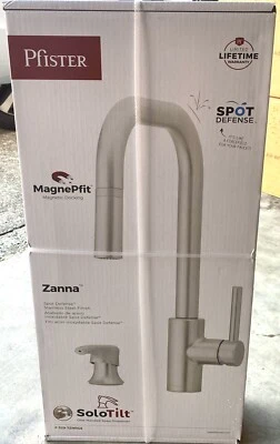 Pfister Zanna Pull Down Sprayer Kitchen Faucet w/Soap Dispenser Stainless Steel - Image 1 of 4