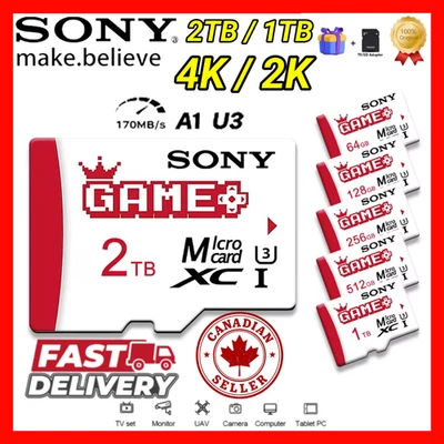 SD Card Memory Micro TF Flash 2TB 1TB 512GB 256GB 128GB U3 4K Class 10 XC Ultra - Image 1 of 4