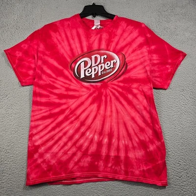Camisa DR PEPPER Tie Dye Para Hombres XL Extra Grande ROJA SODA POP INFORMAL Envejecida Nueva Con Etiquetas Foto 1 de 4