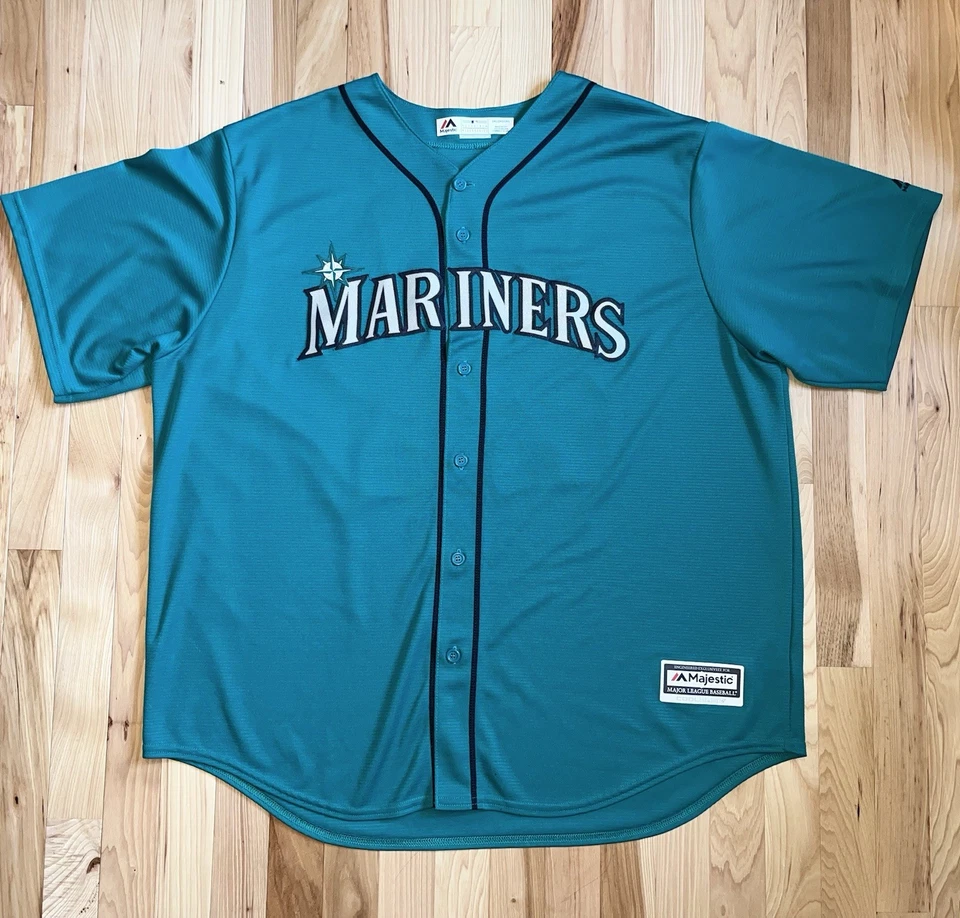 Seattle Mariners Robinson Cano #22 Majestic Cool Base Teal Jersey Sewn Men’s 2XL - Image 1 of 4