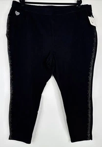 Quacker Factory DreamJeannes Sparkle & Shine Leggings Size 3X Black A623534 - Picture 1 of 12