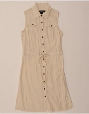 Vestido camisero sin mangas EXPRESS para mujer US 5/6 mediano beige algodón BH08 Foto 1 de 3