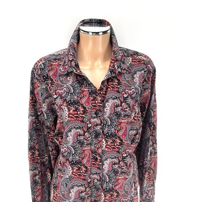 Blusa TALBOTS WOMAN PETITES Feminina PLUS SIZE 3X Vermelha Paisley Santa - Imagem 1 de 4