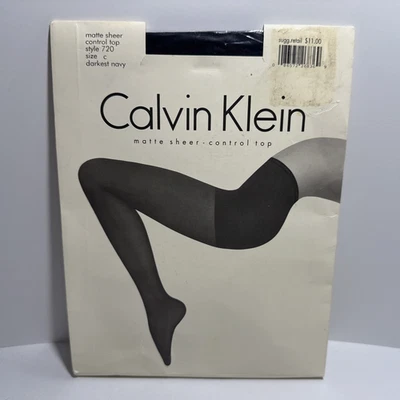 Pantimedias Calvin Klein Mate Control Transparente Top C Azul Marino Oscuro Nylon 720 EE. UU. 1994 Foto 1 de 4