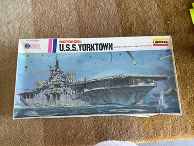 LINDBERG U.S.S. YORKTOWN - Motorized MODEL- Kit 760M 1/525 Scale. SEALED!-4705 - Image 1 of 3