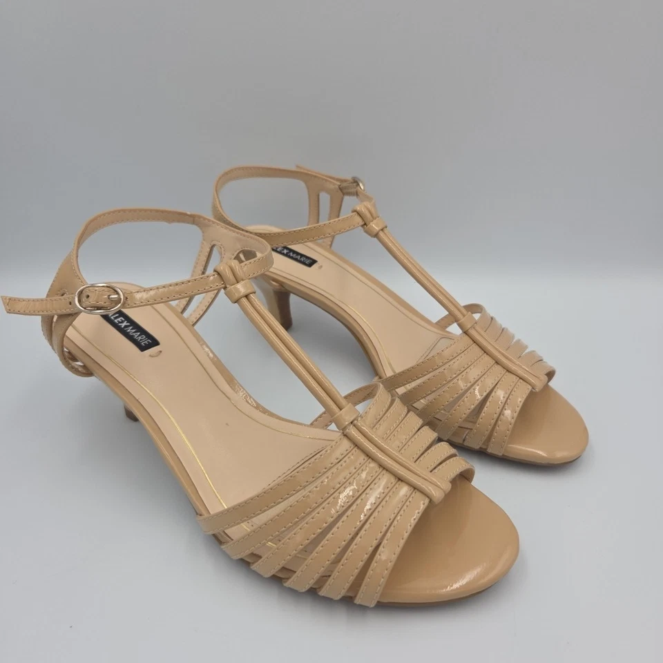Alex Marie 7.5 M Women's Strappy Beige Sandals Heel Shoes  - Image 1 of 4