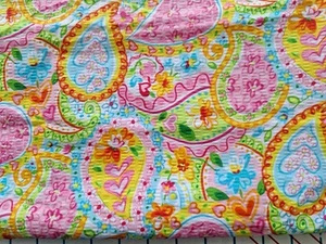 Tutti Frutti  Seersucker 1/2 yd  multi color paisleys n flowers Fashion Craft - Picture 1 of 1
