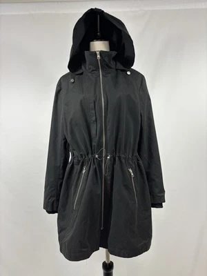 Chaqueta utilitaria Soia & Koi Revolve Anorak negra talla XL con capucha bolsillos abrigo de lluvia Foto 1 de 4