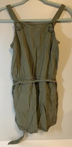 Old Navy Girls Linen Blend Romper Size XXL 16 Olive Army Green Pockets Light - Picture 1 of 4