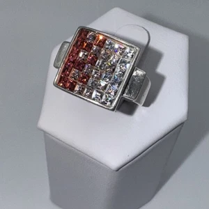 Vintage Sterling Silver And Two Color Cz Ring Sz 6.75 - Bild 1 von 8