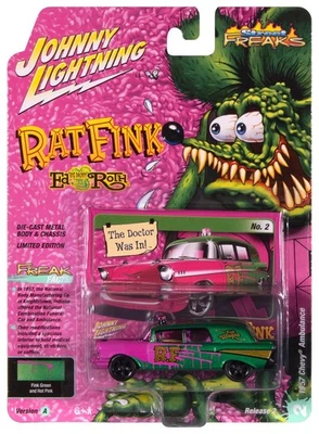 Johnny Lightning Rat Fink 1957 Chevy Ambulance 2025 R2 VA 1:64 Car JLSF031 - Image 1 of 4