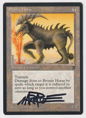 Signed Bronze Horse Proof LP Legends Artist Mark Poole 1994 WOTC MTG Magic AP! - Image 1 of 2