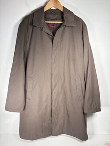 Harry Brown Overcoat Mens Large Brown Trenchcoat Removable Lining  - Picture 1 of 11