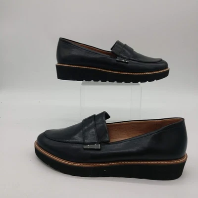 Naturalizer Shoes Womens Size 8.5 Black Leather Adiline Loafers Platform Slip On - Image 1 of 4