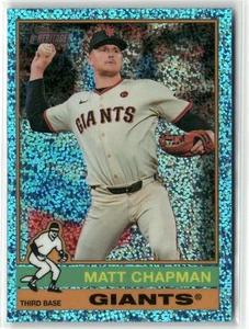 2025 Topps Heritage #214 Matt Chapman Chrome Silver Sparkle Refractor - Picture 1 of 2