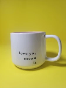 Taza de café Threshold "love ya, mean it" blanca rosa - Imagen 1 de 6