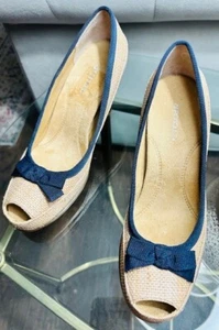 Aerosoles New Women Shoes Beige and Blue Size 8.5 - Picture 1 of 5