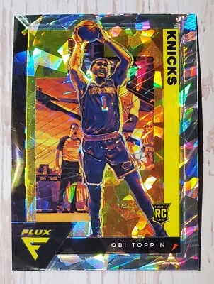 2020-21 OBI TOPPIN Rookie Flux FANATICS CRACKED ICE #206 Knicks Pacers - Image 1 of 2