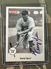 SIGNED BASEBALL CARD AUTO 2002 FLEER GREATS OF THE GAME HOF GEORGE KELL #46