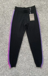 Childrens Brodie 100% Cashmere Joggers Age 6 Black Rainbow Combo Stripe BNWT - Picture 1 of 7