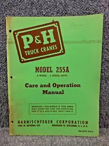 OEM Factory P&H 255A 6 Wheel Truck Crane Maintenance & Operation Manual RTC-3 - Picture 1 of 4
