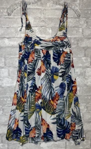 Rip Curl Tropical Leaf Print Sayulita Sleeveless Crinkle Sundress Size Small - Picture 1 of 8