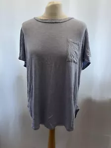 Women's Blue Rayon Short Sleeve T-shirt XL Casual - Picture 1 of 11