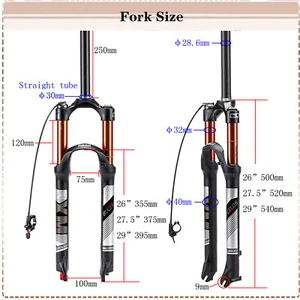 BUCKLOS XM32 26/27.5/29" Air Suspension Fork MTB Manual Remote Straight Tapered - Picture 1 of 18