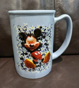 Disney Store Mickey Mouse 3-D Embossed Coffee Mug 5" Tall Blue - Picture 1 of 3