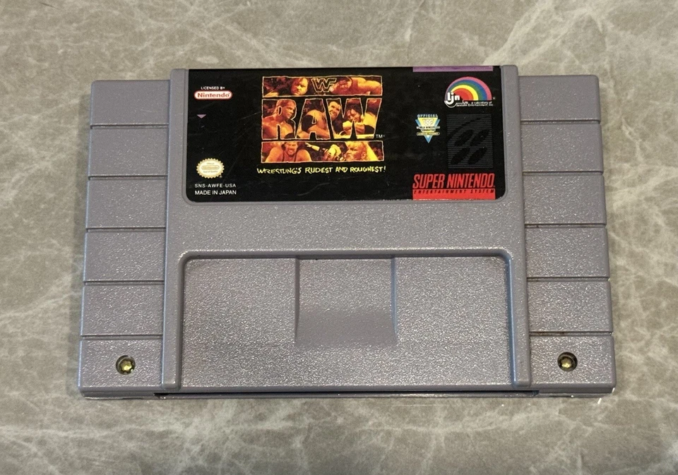 WWF Raw (Super Nintendo Entertainment System, 1994) Game Cartridge Only SNES WWE - Image 1 of 1