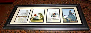 8x20 Schwarz Holz Bilderrahmen mit Passepartout für vier 4x6 Fotos Wandmontage - Bild 1 von 5