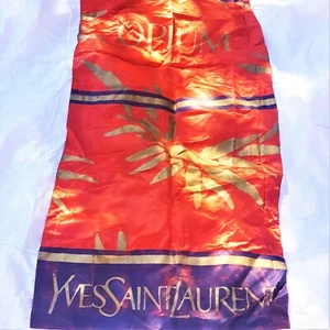 OPIUM YVES SAINT LAURENT YSL Vintage Silk Perfume Store Display Banner 2 Sided - Picture 1 of 7