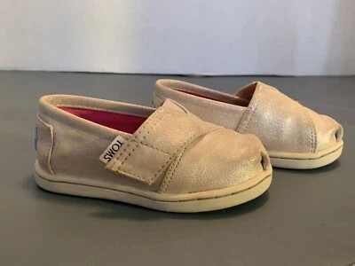 Toms Tiny Toddler Rose Gold Sparkle Glitter Slip-On  Shoe Size T5 CUTE - Image 1 of 4