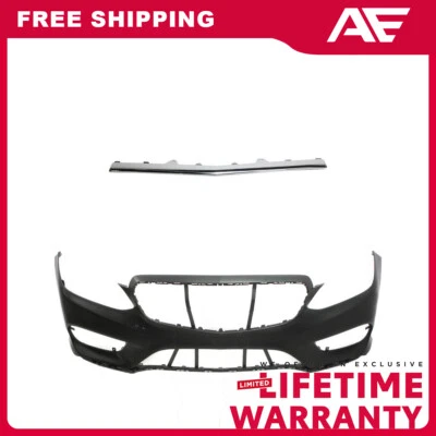 Cubierta de parachoques delantero + kit de moldura para Mercedes Benz E400 E350 E250 E550 2014-2016 Foto 1 de 4