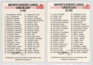 1993 Brown's Boxing Cards Checklist