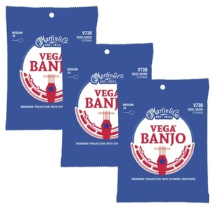 3 Sets of Martin V730 Vega Banjo Strings 5-String Medium 10-23 3-Pack - Picture 1 of 1