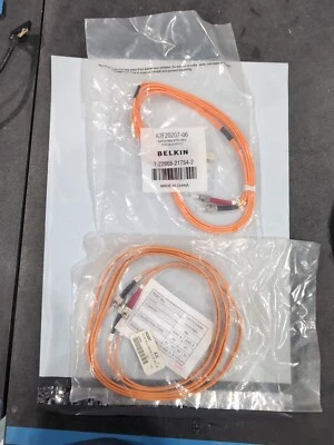 ST/SC 6FT BELKIN MULTIMODE 62.5/125 DUPLEX FIBER OPTIC PATCH CABLE A2F20207-06 - Image 1 of 4