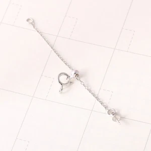 Extensor de plata de ley de 1,8", cadena de extensión, cadena Safty con taza de perlas A5164 - Imagen 1 de 17