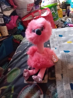 Tÿ Beanie Boos Franny The Flamingo, Small Plush Soft Toy, With Tags - Image 1 of 4