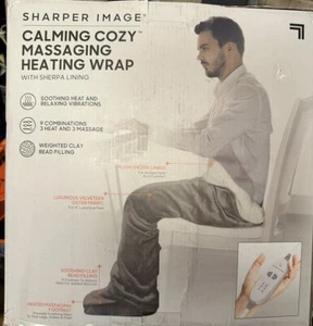 Sharper Image Foot Massage Vibrating Blood Circulation Sherpa Blanket NEW Heated - Picture 1 of 4