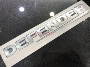 Land Rover DEFENDER FRONT & REAR MATTE SILVER 3D Lettering Badge Emblem - Picture 1 of 6