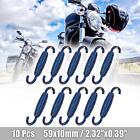 10pcs 59mm Length Blue Motorcycle Exhaust Pipe Stainless Steel Swivel Springs