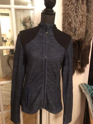 LULULEMON LIMITLESS BLUE SLUB DENIM FORME ZIP JACKET THUMBHOLES Size 10 - Image 1 of 4