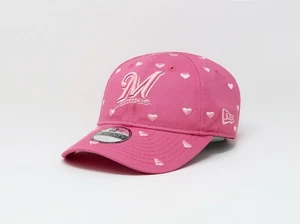 New Era 9Twenty Toddler Cap Milwaukee Brewers Lovely Pink Girl's Adjustable Hat - Picture 1 of 5