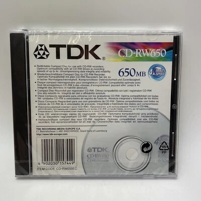 ⭐️TDK CD-R Colour Disc Reflex 650 MB  4x Multi Speed Rohling NEU/OVP ReWriteable - Bild 1 von 2