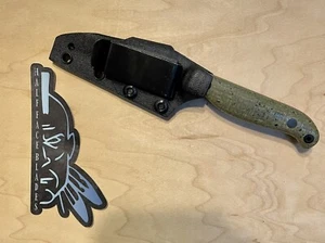 Half Face Blades Gula Gula Knife Green Micarta Rubberized Handles - Picture 1 of 12