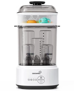 Flaschensterilisator und Trockner, kompakter elektrischer Dampf Babyflaschensterilisator schwarz - Bild 1 von 12
