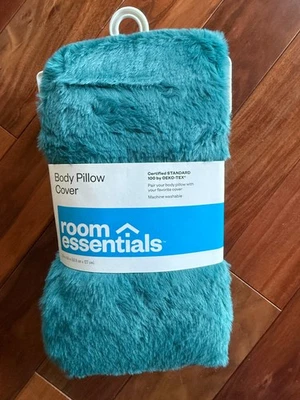 Funda de almohada corporal de piel sintética azul verdoso suave Room Essentials 20" x 50" NUEVA Foto 1 de 2